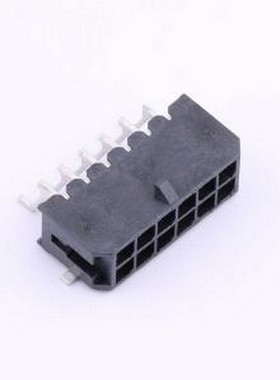 HC-MX3.0-2*6AWT-05 线对板针座 2x6P 间距:3mm 卧贴 黑色 SMD,P=