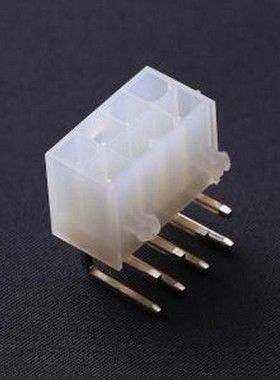 C4255WR-F-2X04P 线对板针座 2x4P 间距:4.2mm 弯插 白色半透明