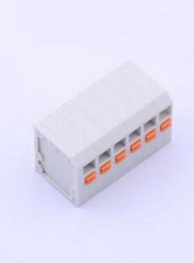 KF239-3.81-6P 弹簧式接线端子 1x6P 3.81mm 每排P数:6 排数:1 插