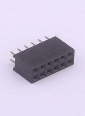DS1023-2*6SF11 排母 间距:2.54mm 2x6P 直插 黑色 插件,P=2.54mm