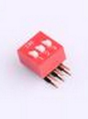 2.54-3P 90°CJ-H 拨码开关 2.54mm 3位插件 拨码开关 红色 90度