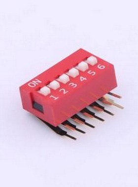 DA-06-R-T 拨码开关 红色90度弯脚 6位 KE拨码开关