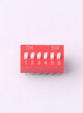 DS-06-R 拨码开关 拨码开关2.54mm间距,红色6PIN/位 立式直插平拨