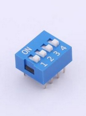 DS-04-B-T 拨码开关 蓝色平拨 4位 KE拨码开关 插件