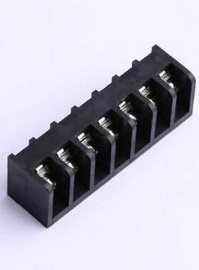 HB635-6.35-7P 栅栏式接线端子 间距P=6.35mm 7Pin位 直插 黑色