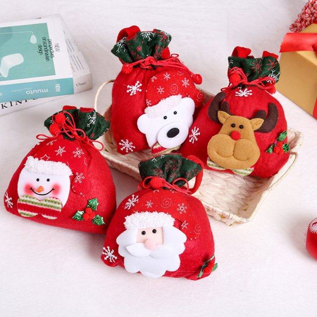 christmas drawstring bags santa string gift candy bags xmas