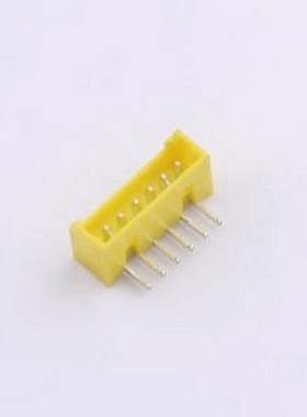 WF-1B125A6P-Y 线对板针座 间距1.25mm 弯插 黄色 1x6P 弯插,P=1.