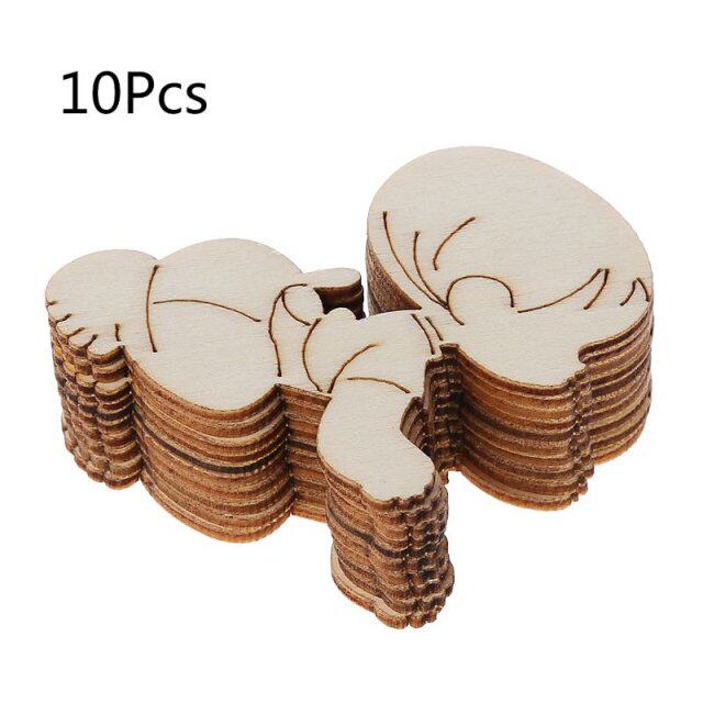 10pcs cut wood embellishment wooden baby shape craft wedding
