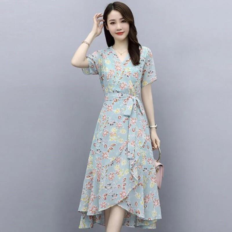大码女装碎花连衣裙2025新款夏季气质a字长裙胖妹妹高端冰丝裙子