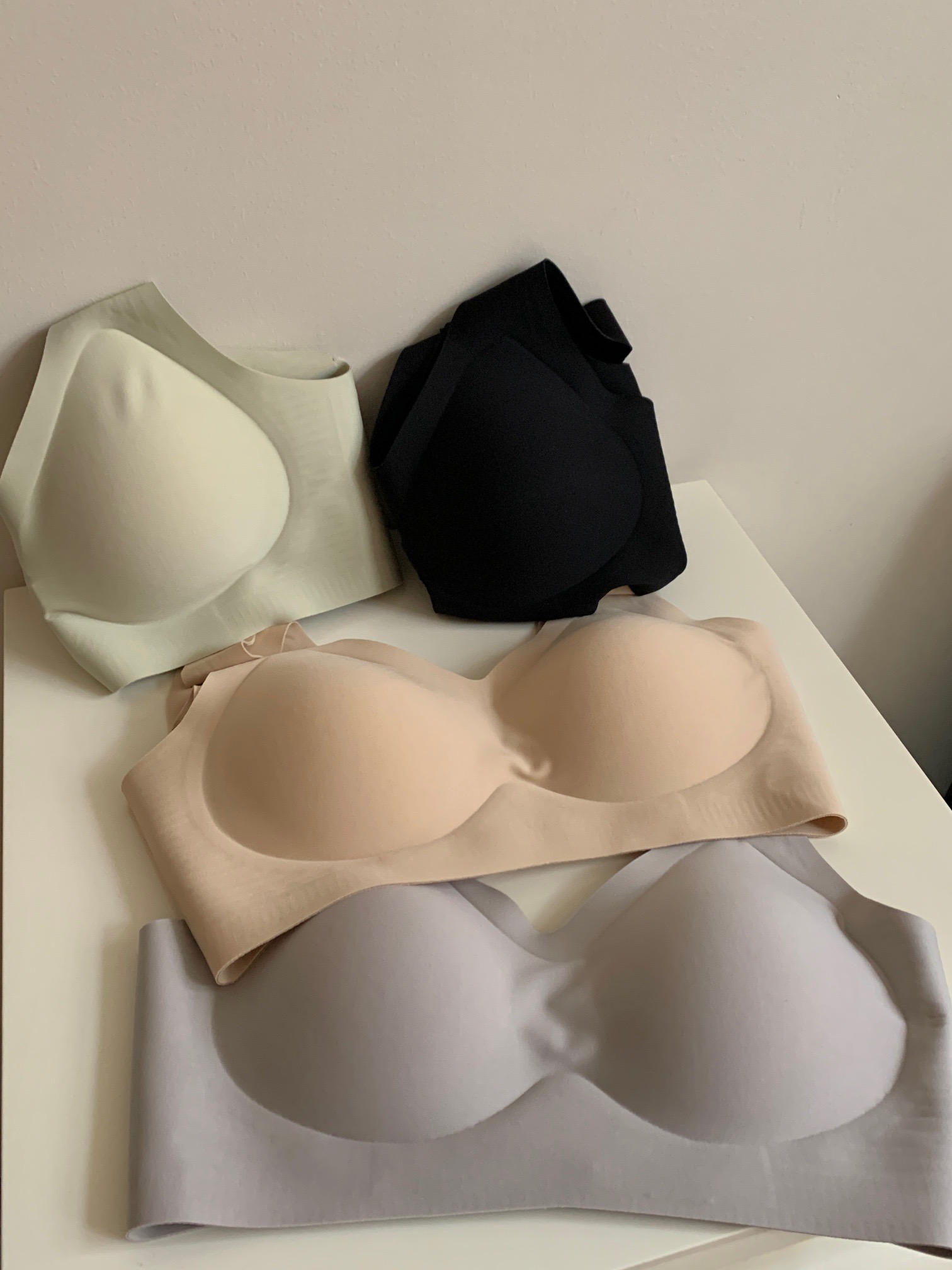 裸感无痕好穿Bra~简约舒适高弹聚拢无束缚固定杯透气女士内衣文胸