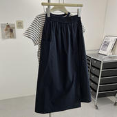 新款 韩版 夏季 女宽松慵懒裙裤 设计感chic时髦百搭高腰半身裙阔腿裤