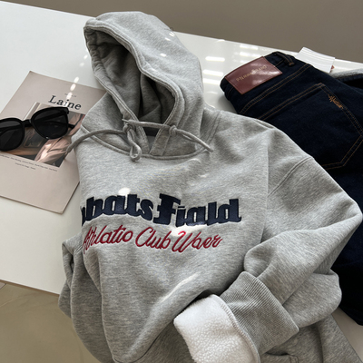 加厚宽松棉质复合绒美式字母卫衣