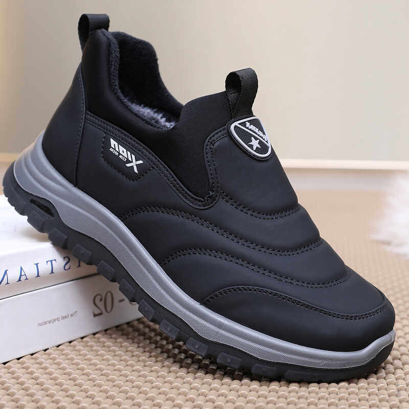 老人鞋老北京棉鞋男冬季加绒保暖软底防滑中老年爸爸休闲鞋雪地靴