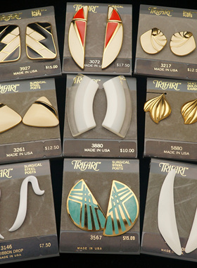 TRIFARI翠法丽70年代复古高级感耳钉老库存｜Amy vintage古董首饰