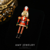 Avon雅芳胡桃夹子军官四肢可活动珐琅胸针｜Amy Vintage古董首饰