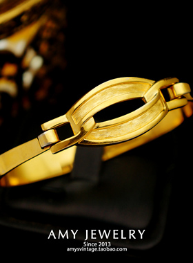 TRIFARI翠法丽复古时尚几何刷纹手镯 | Amy Vintage西洋古董首饰