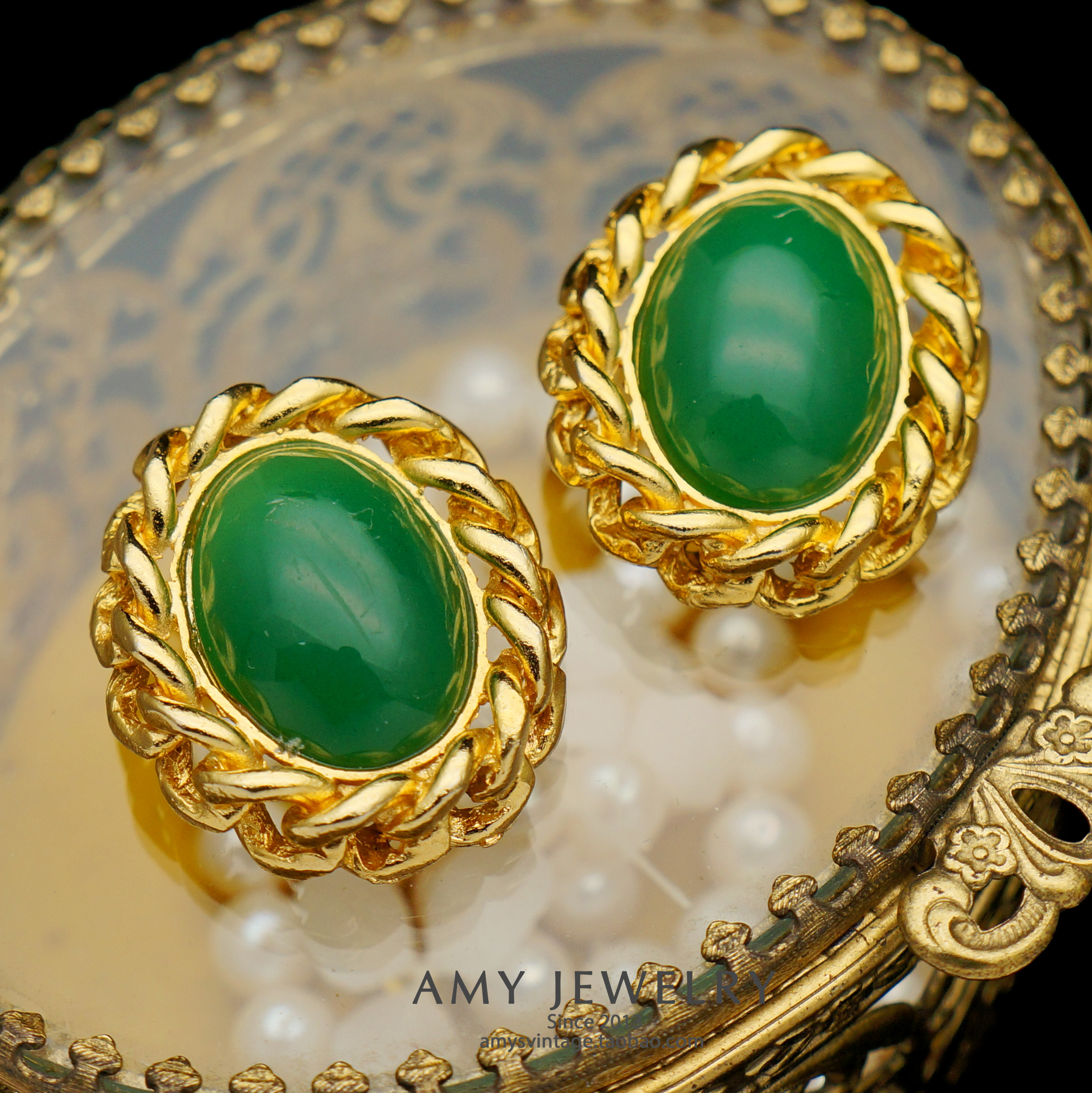 Ciner耳环古董首饰中国风