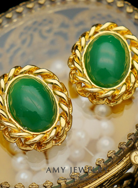 Ciner未打标中国风耳夹耳环 瑕疵特价｜Amy Vintage西洋古董首饰