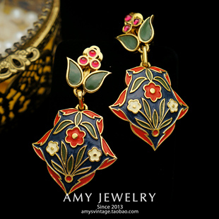 ｜Amy Jomaz民族风耳环耳夹专利款 vintage古董首饰 Mazer Joseph