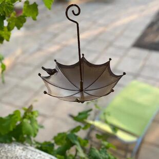 护生布施伞形喂鸟器花园庭院挂件喂食器麻雀野鸟户外野外金属施食