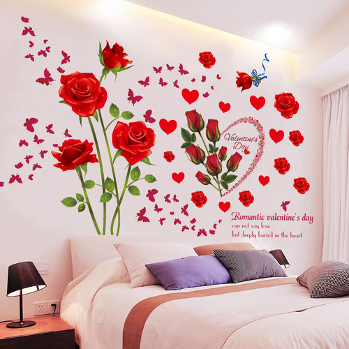 自粘卧室床头墙贴纸女孩温馨装饰