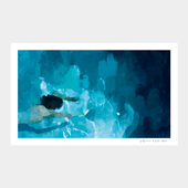 北欧风简约装 限定挂毯 饰布背景布 艺术家联名款 清爽蓝色游泳挂布