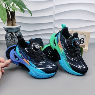 比迪童鞋25秋季新款中大童双网运动鞋鞋轻便透气男童休闲鞋旋纽扣