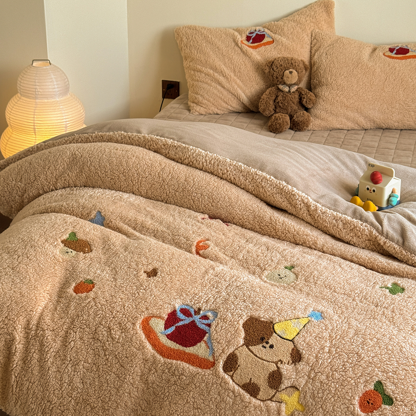 羊羔绒牛奶绒四件套冬季加厚保暖