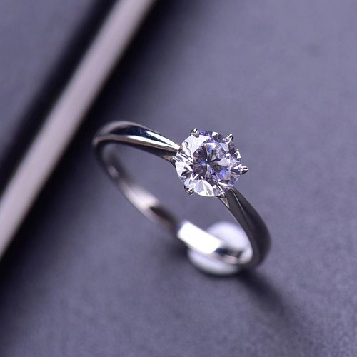 正品莫桑石钻戒铂金K金情侣对戒