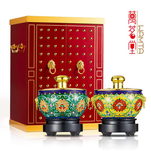 萬茗堂太和雙尊聚寶盆高端文創(chuàng)白酒財(cái)運(yùn)盆福運(yùn)盆750ml 禮盒裝 2壇