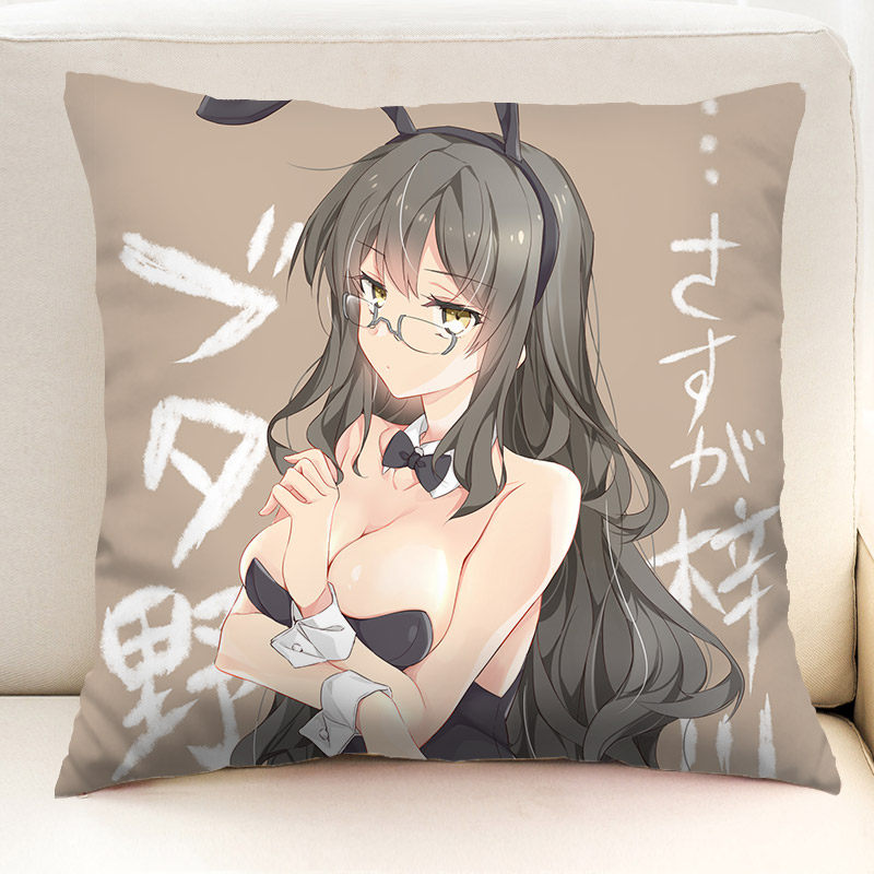 双叶理央抱枕兔女郎学姐青春猪头少年动漫二次元麻衣靠垫定制礼物