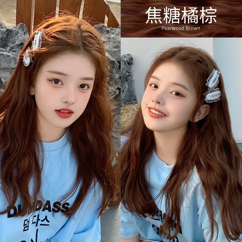 格格家焦糖橘棕色染发剂膏蜜糖浅金植物染头膏粉棕脏橘色正品女纯