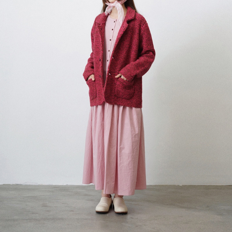 ATELIERSOMEPIECE wool jacket 甜菜根红粗棒针羊毛重磅外套 工碎