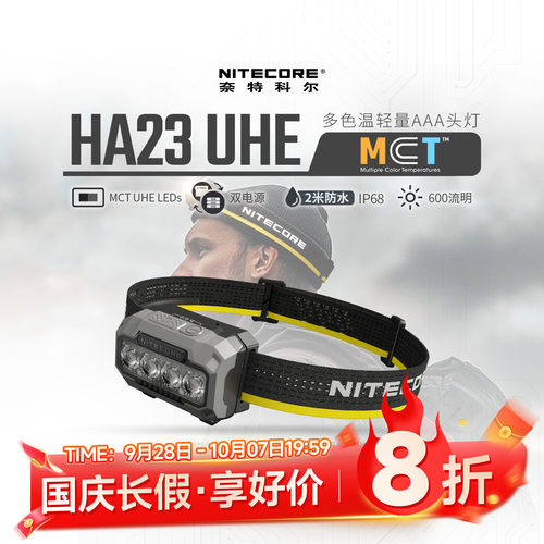 奈特科尔HA23UHE多色温头灯户外