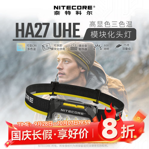 奈特科尔HA27UHE户外轻量头灯