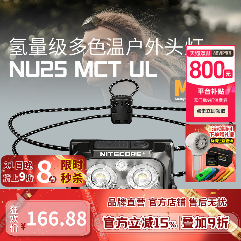 奈特科尔NU25MCTUL多色温头灯