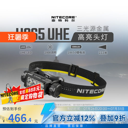 奈特科尔高亮户外头灯强光充电