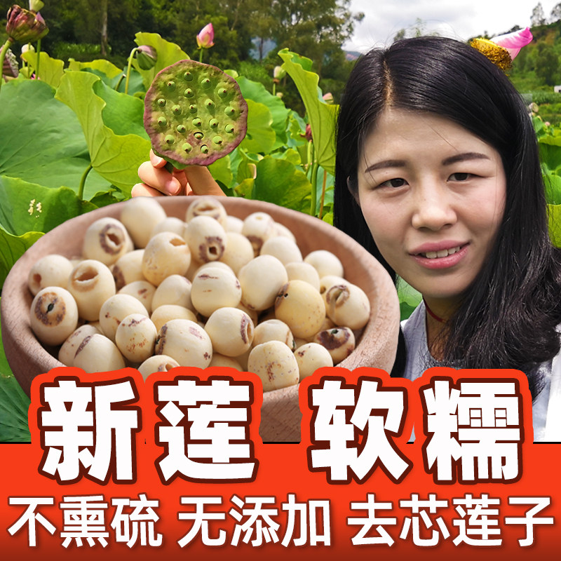 无硫磨皮白莲子干货去芯 500g/250g农家自产莲米特产级无芯莲子