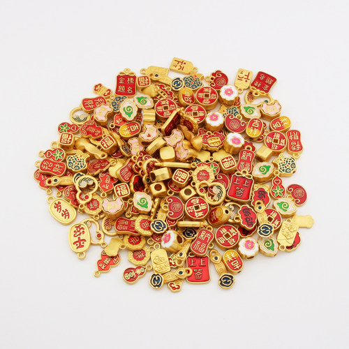 滴油哑金钱袋葫芦祥云福袋吊坠手工编制diy饰品配件手链项链挂件