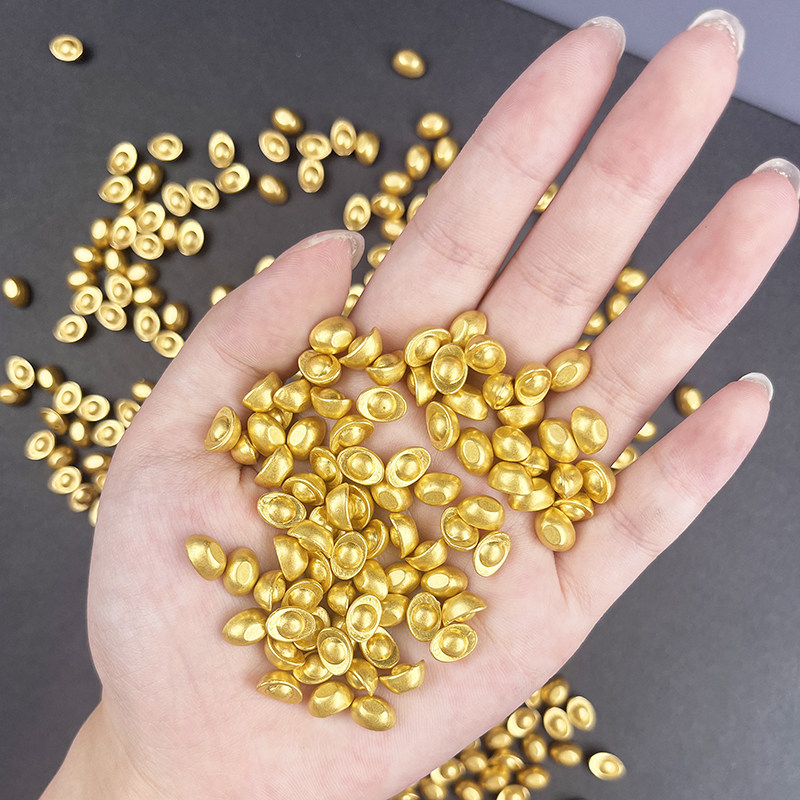 元宝金色diy摆件沙金小元宝金豆磨砂工艺品装饰品配件小元宝爆款