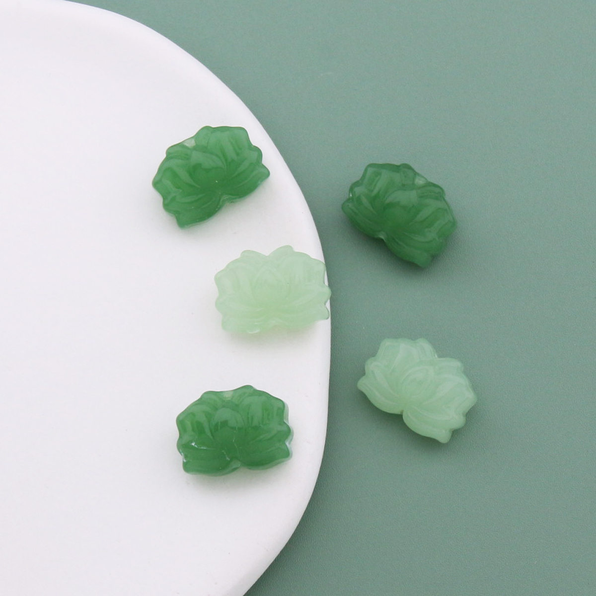 琉璃莲花吊坠挂饰仿玉石diy手工古风发簪流苏制作材料配件