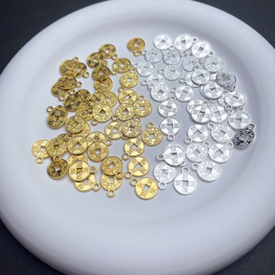 DIY古风金银色铜钱钱币合金手工国风发簪发钗材料配件钥匙扣挂件