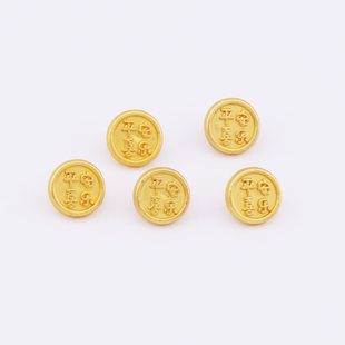 diy饰品配件古法哑金色平安喜乐纽扣按扣肩扣裤子后兜纽扣挂饰