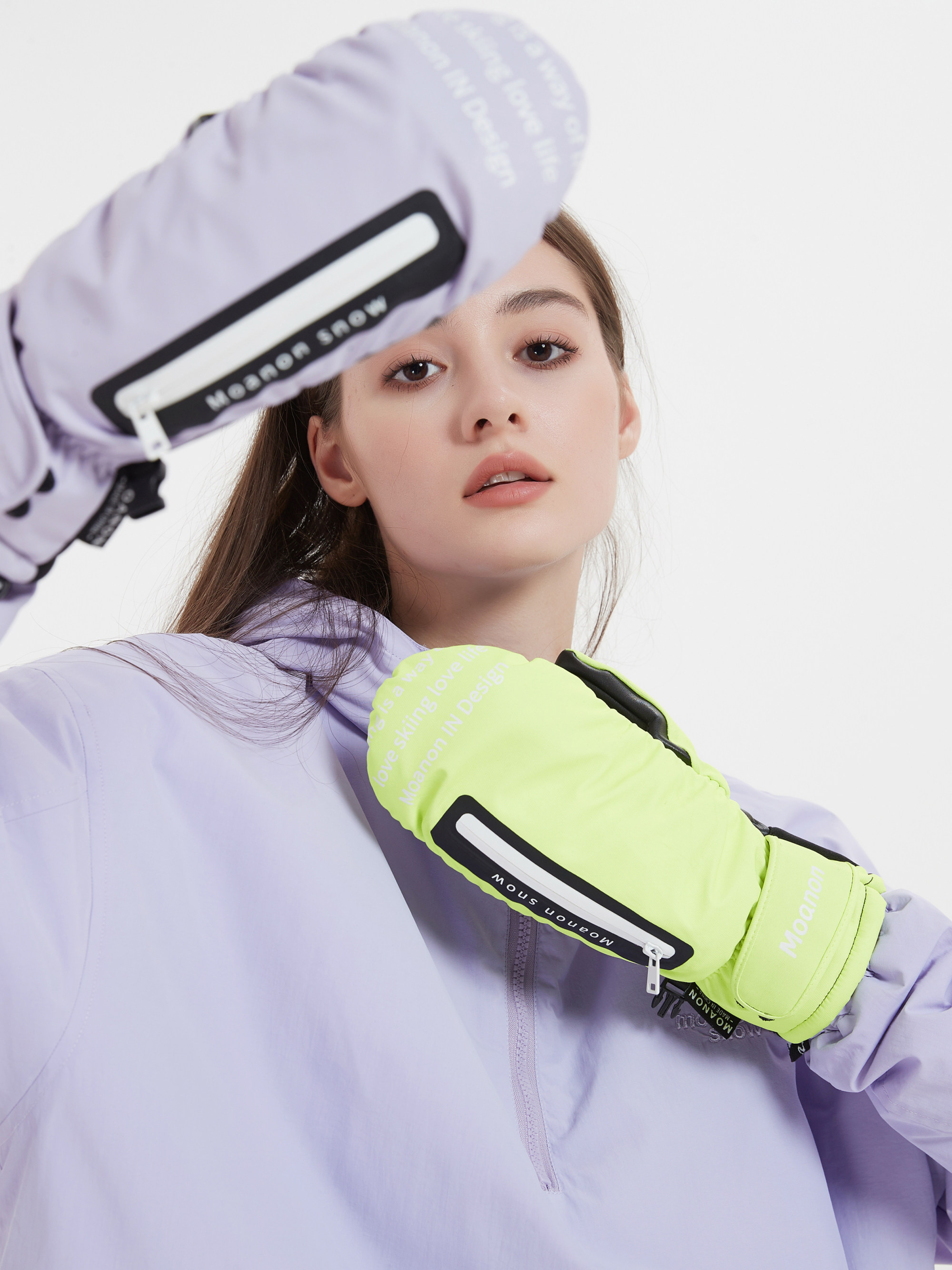 겨울용 싱글 및 더블 보드 다섯 손가락으로 두꺼워진 방수 및 내마모성 손목 패드가 내장된 손 답답함 남성용 및 여성용 스키 장갑