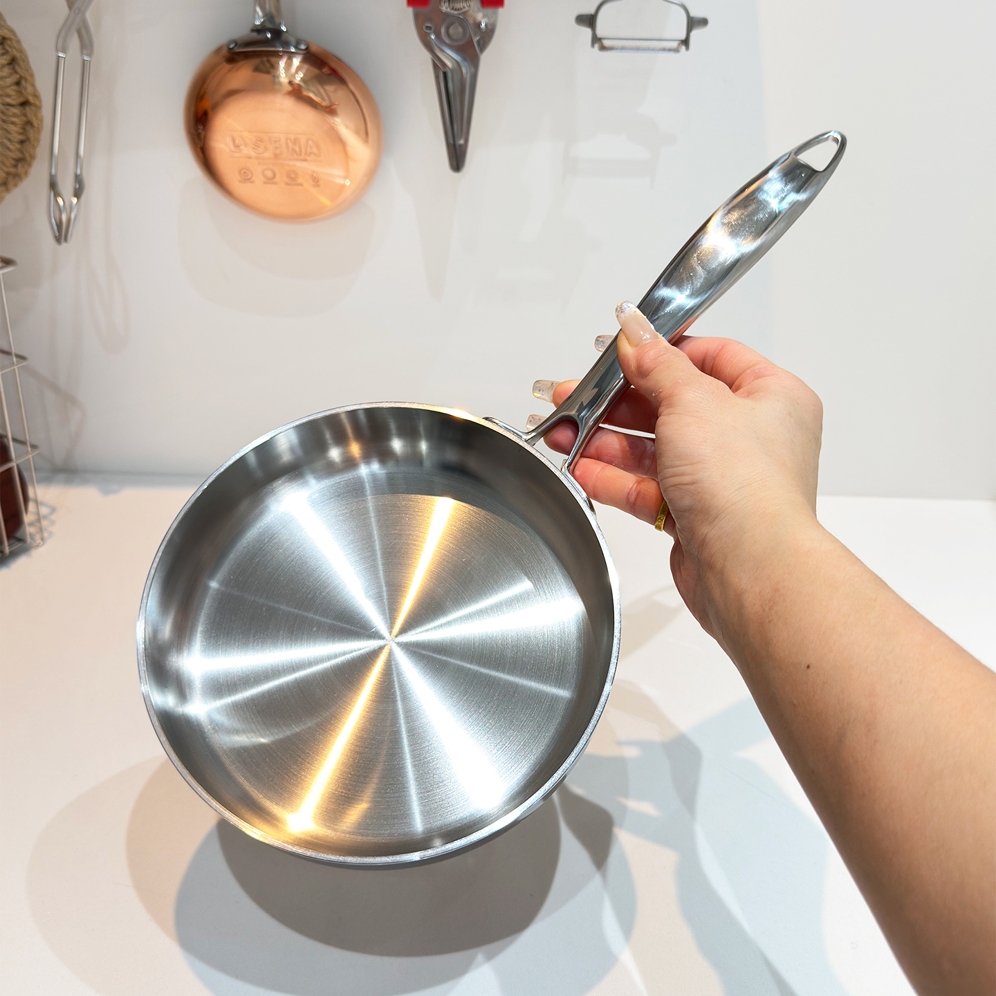 18/10不锈钢平底锅煎锅无涂层