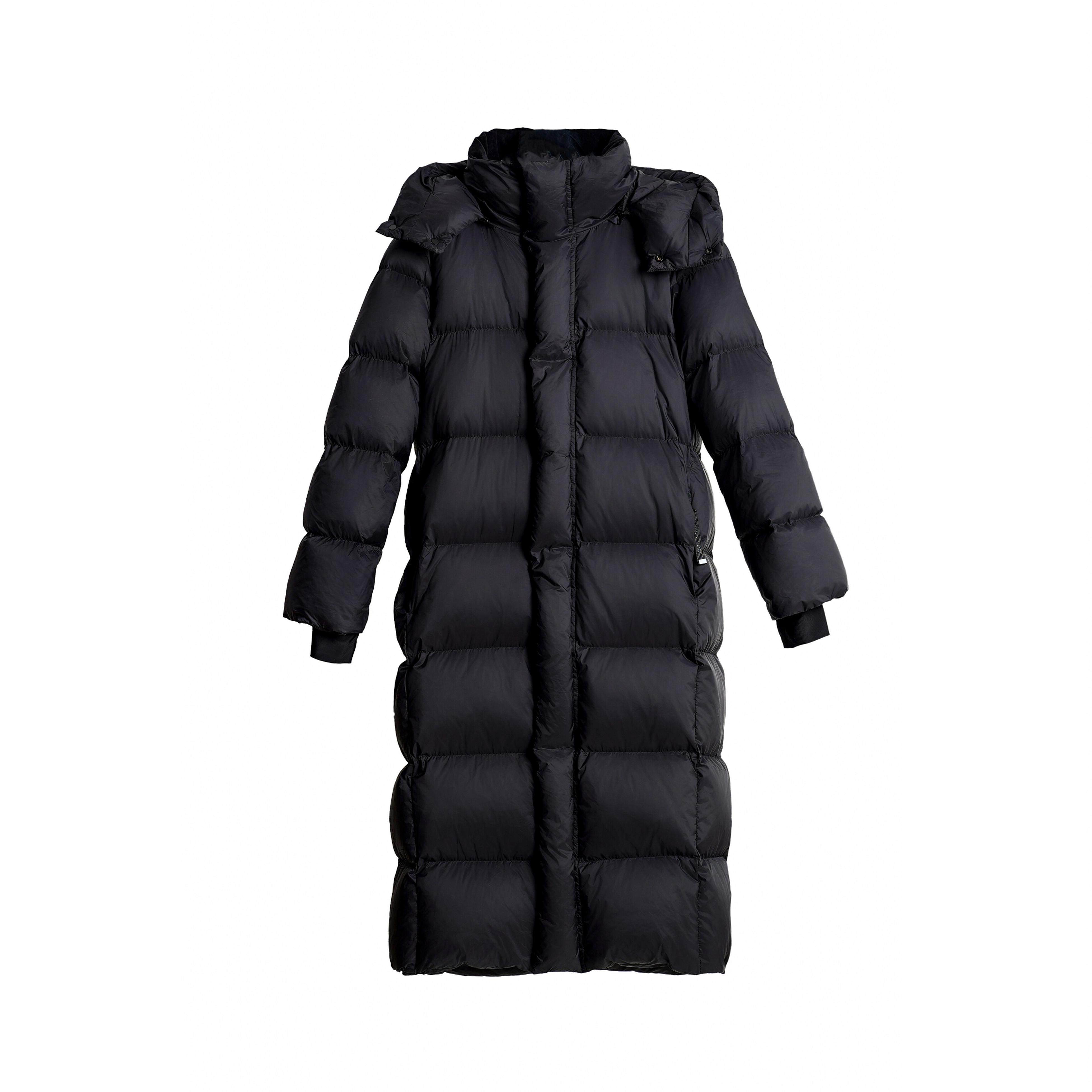 过膝长款八格黑色加厚羽绒服女