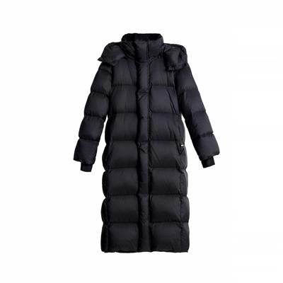 过膝长款八格黑色加厚羽绒服女