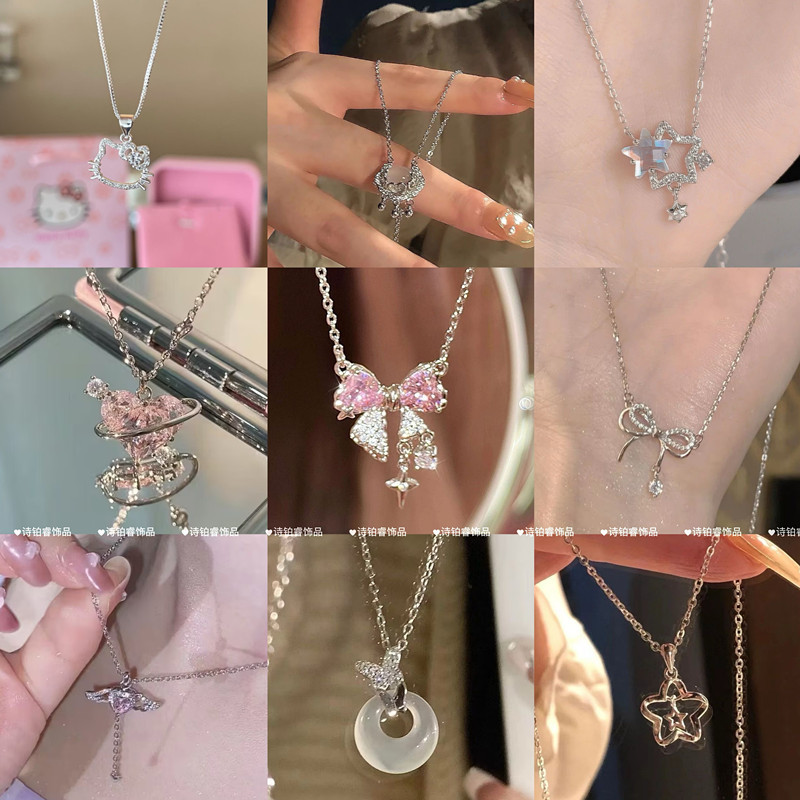 Kitty项链女甜美锁骨链