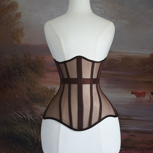 鱼骨束腰透气腰封 清凉透气网纱薄款 269钢骨长款 30cm夏季