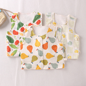 儿童纯棉开衫 马甲双层面外穿水果印花加里布背心春秋上衣宝宝坎肩